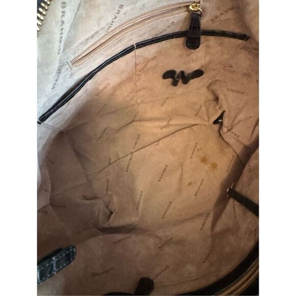 Vintage dark green/black brahmin Asher tote bag/purse pocketbook melbourne/asher - Picture 5 of 8